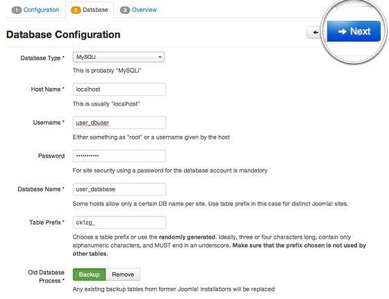 instalci&oacute;n joomla paso 2